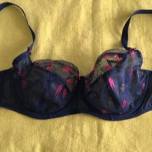 Navy and fuchsia Freya bra